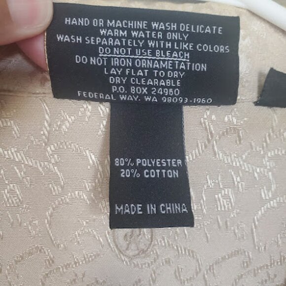 Christine Alexander Jacket XL Cream Damask Gold Crystal Gems Buttons Vintage - Picture 6 of 12